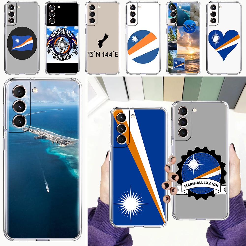 Phone Case For Samsung Galaxy S26 S25 S24 S23 S22 Ultra S20 S21 FE 5G Plus Soft Clear Cover Marshall Islands Flag