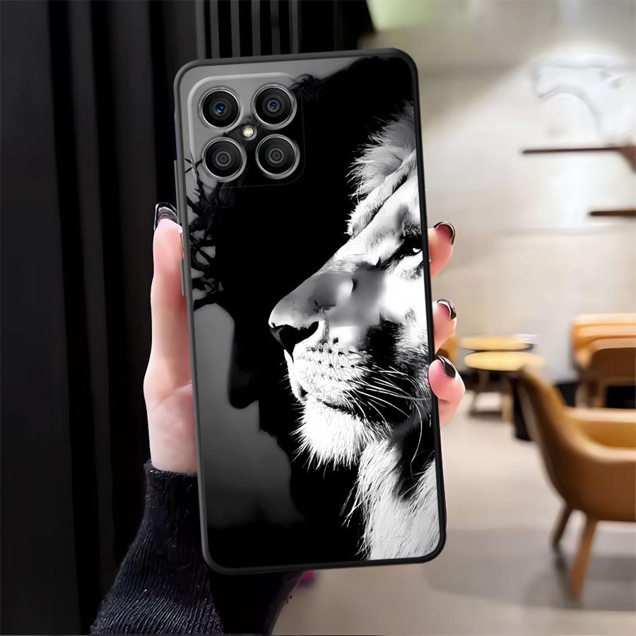 Animal Lion Pattern Case for Honor X8 X6 X9a 8X 90 Magic5Lite X7 200 400 Lite X5b 70 Black Soft Phone Cover