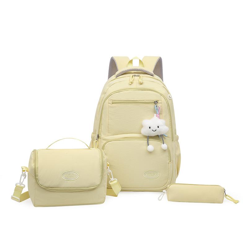 Womens Nylon Backpack Set with Crossbody Bag and Pencil Case Casual Travel Daypack