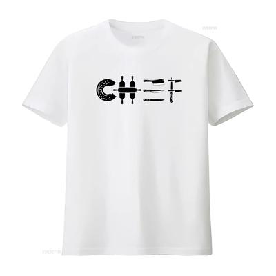 Chef Cooking Knife T Shirt Vintage Washed Homme Graphic Breathable Stylish Slightly Soft Versatile Fashion Casual Stretched