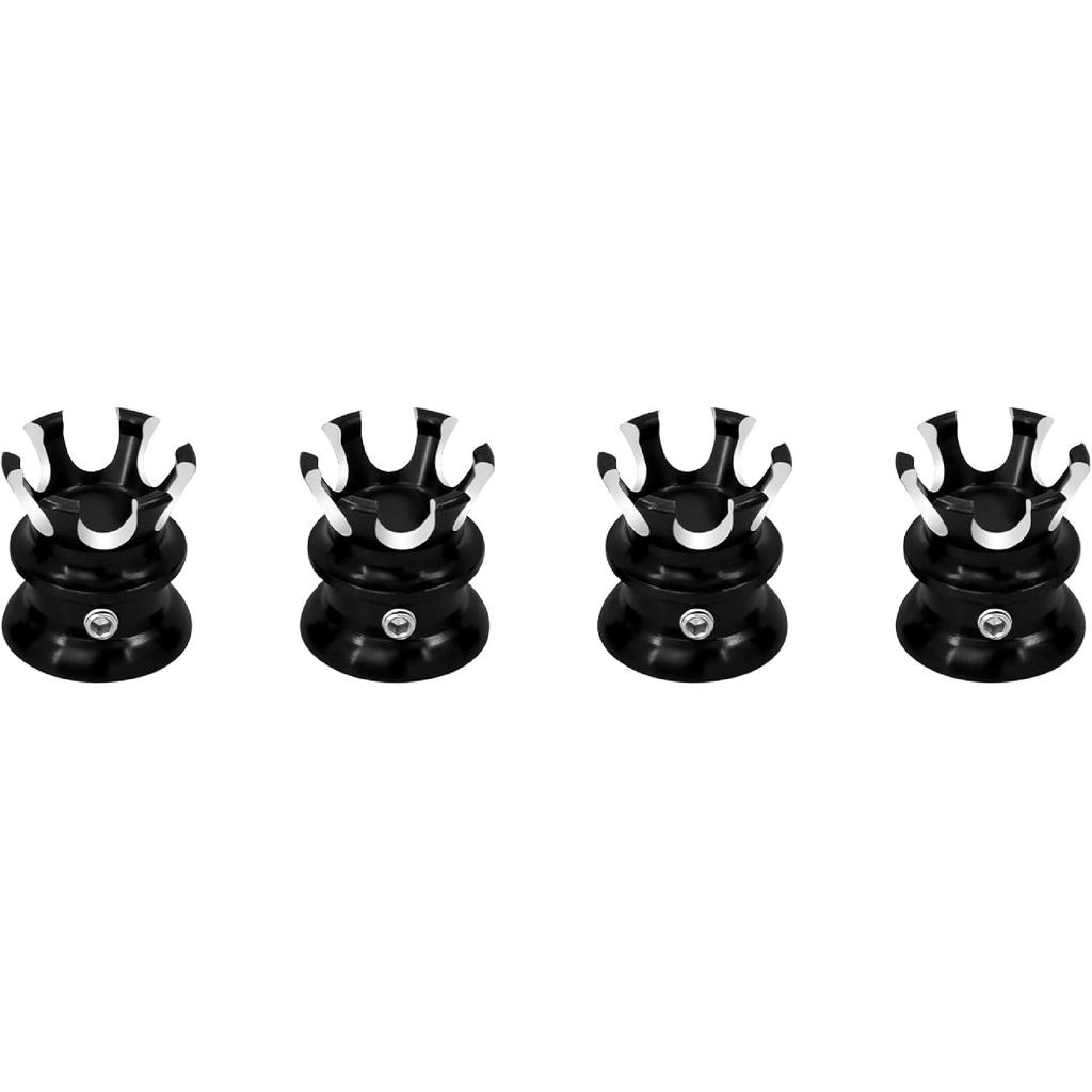 Motorcycle Head Bolt Covers Spark Plug Caps King Crown Fit For Harley Sportster XL883 Dyna Softail Tiwn Cam Big Twin Evolution 1340 Black 4PCS