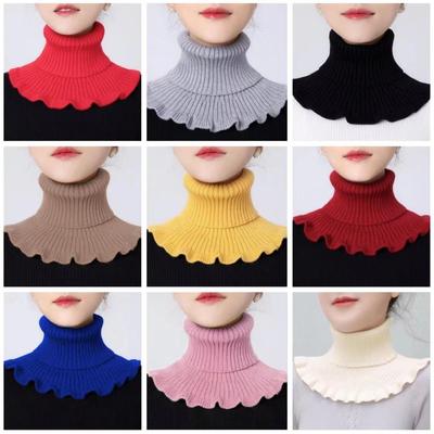 1PC Unisex Fake Turtleneck Collar Warm Autumn Winter Neck Scarf Soft Fake Collar Fashion Knitted Scarves Solid Color