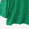 ZANZEA Women Casual Round Neck 3/4 Sleeve Loose Patchwork Crochet Blouse