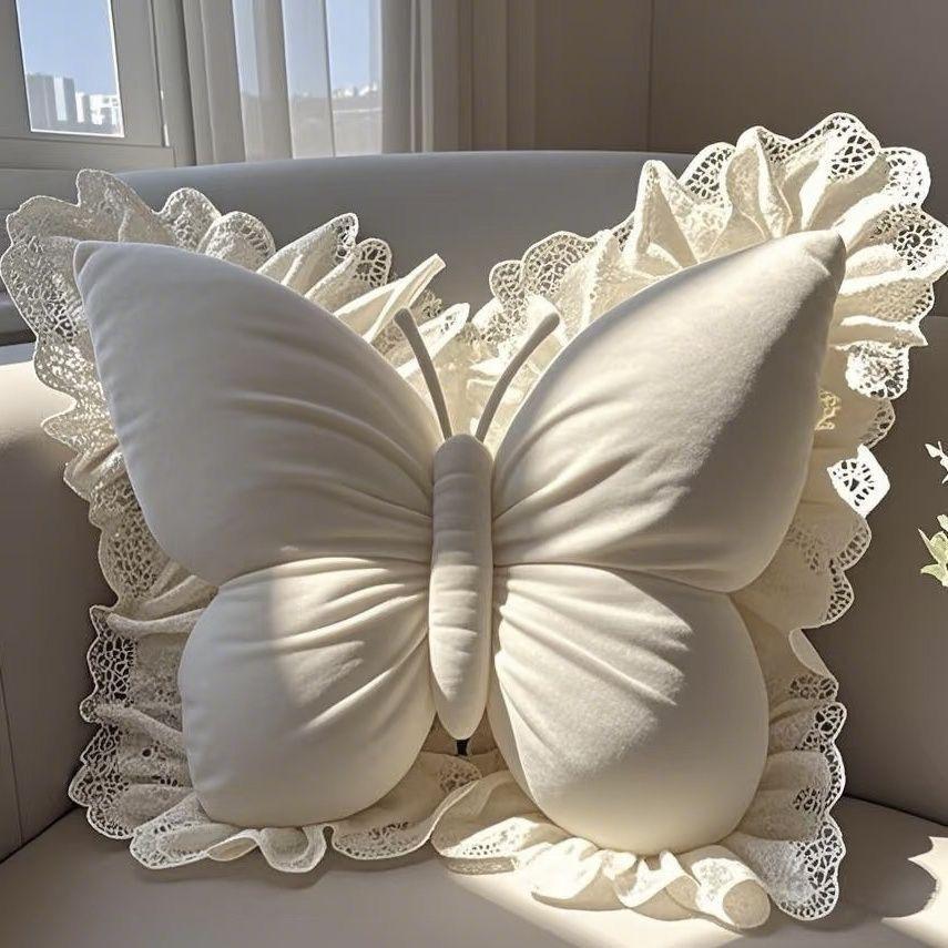 Princess Butterfly Pillow Office Cushion Living Room Bow Decorative Pillow Bedroom Car Sofa Throw Pillow Home Decor Kids Room