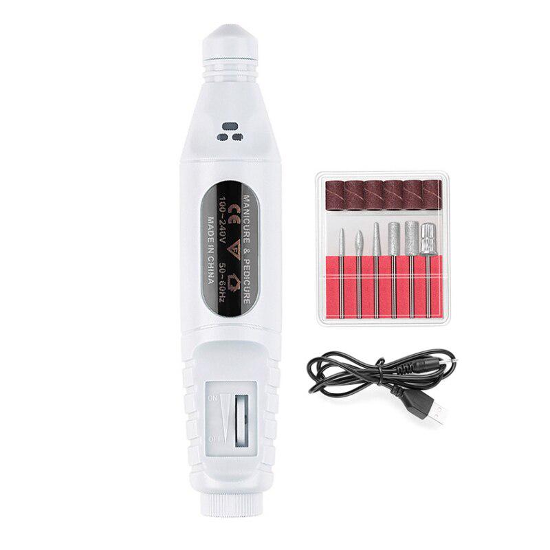 

Оновлена ​​версія нової ручки для лаку для нігтів USB Портативний інструмент для лаку для нігтів 6 типів шліфувальної головки для лаку для нігтів