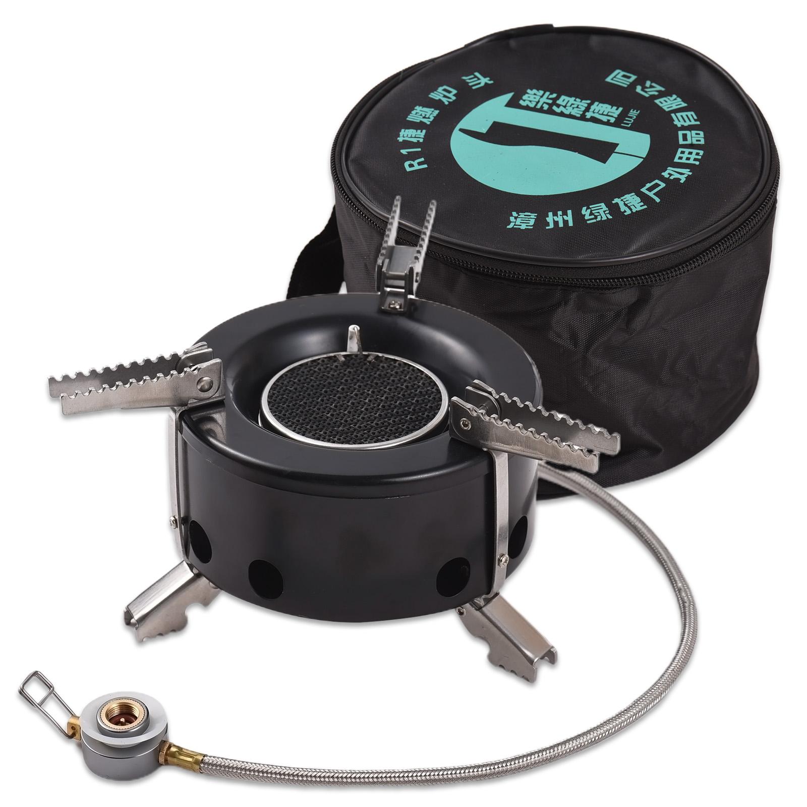 

Кемпинговая плита 6000 Вт, высотная инфракрасная портативная ветрозащитная газовая плита для пеших прогулок на открытом воздухе чёрный