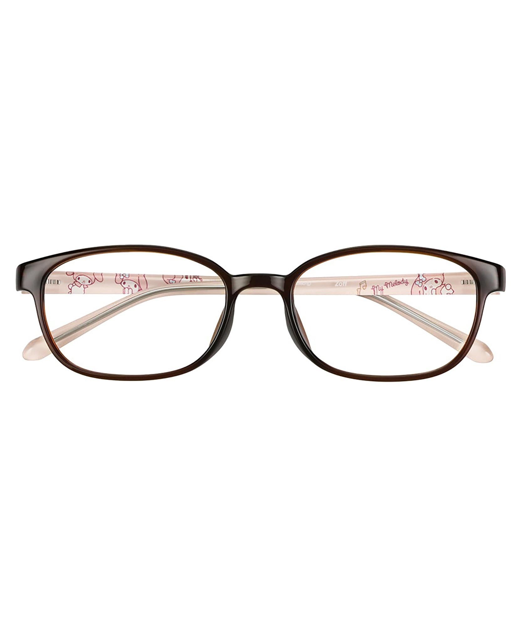 

glasses eye exam fashion prescription lens prescription and Sanrio characters Brown [Zoff] Wellington-style Eyeglasses, adjustment, glasses,