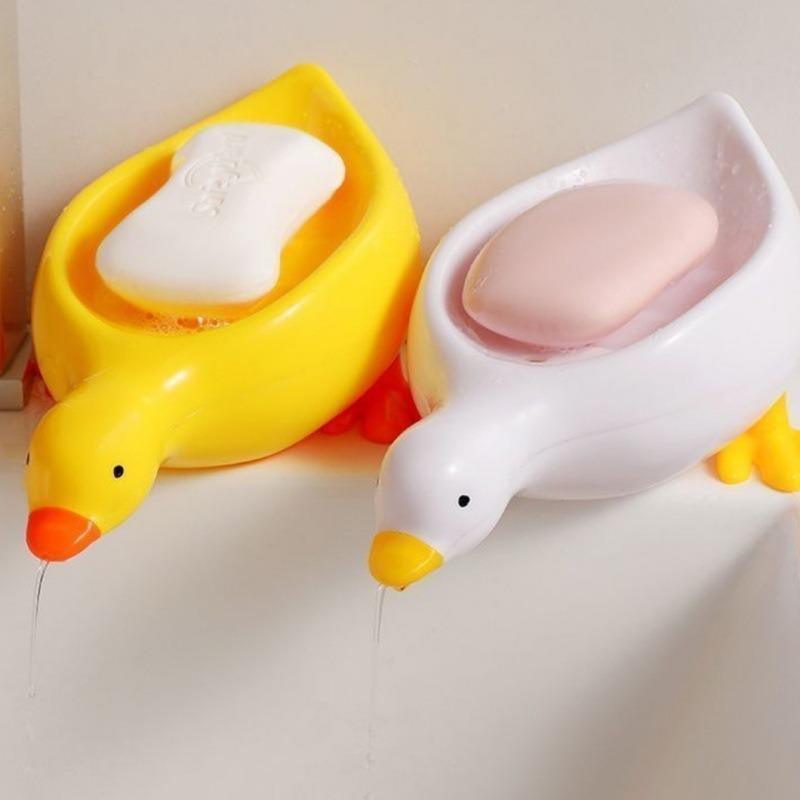 Soap Container Washbasin with Standing Water Duck Shaped High-end Bathroom Accessories Draining Must-have for Families