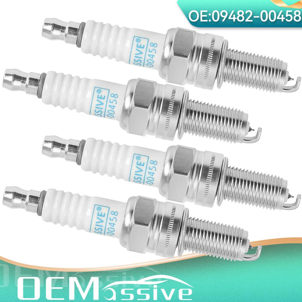 4PCS Spark Plugs For Kawasaki ZR 1100 ZRX 400 ZX-6R ZX-7R ZZ-R Suzuki GSF 650 GSR 600 GSX 1300 600 750 GSX-R RF Gas Gas EC 250 300 Yamaha 09482-00458