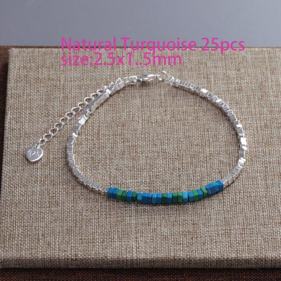 VENTFILLE 925 Sterling Silver Bead Turquoise Agate Bracelet For Women Girl RetroVersatile Originality Jewelry Gift Dropshipping