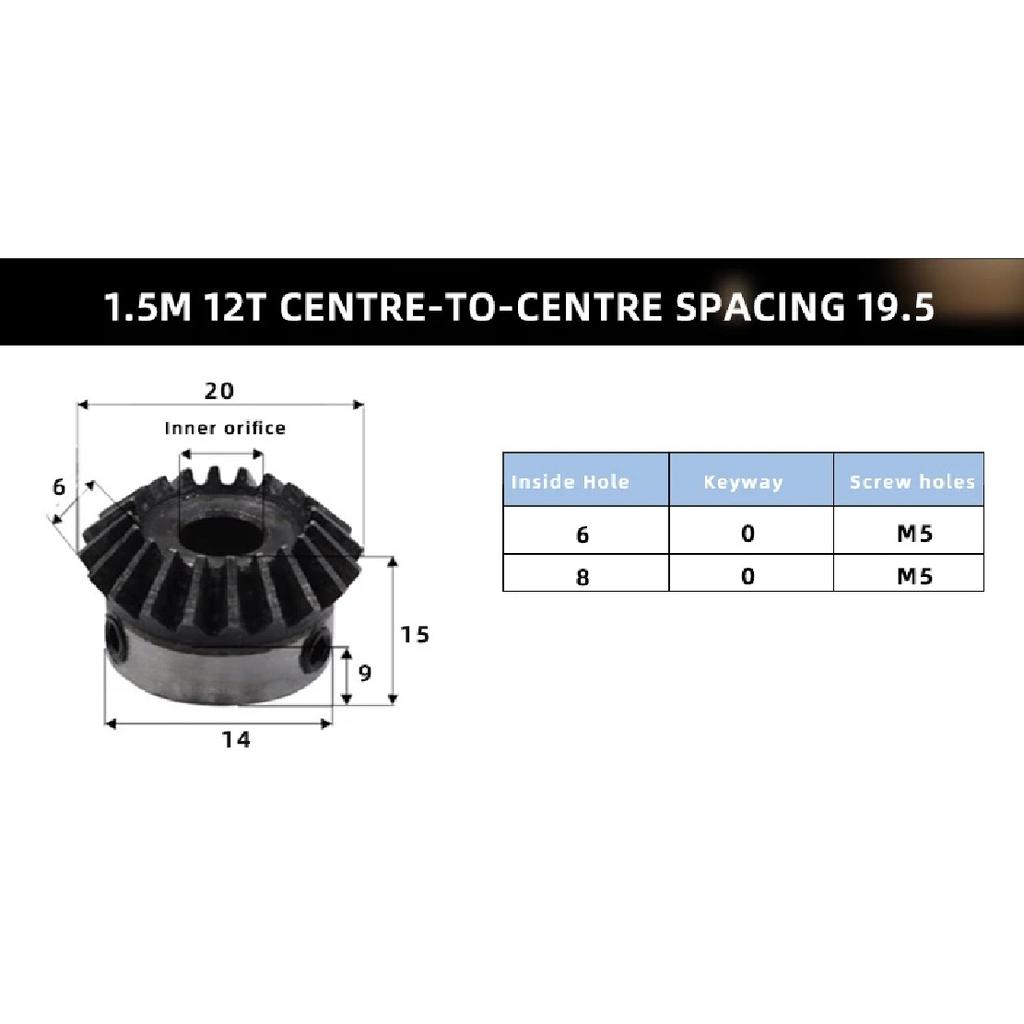 Bevel Gear 1M 25/30Teeth Inner Bore 6/8/10/12/14/15/16mm Gear 90 Degrees Transmission Precise Bevel Gear