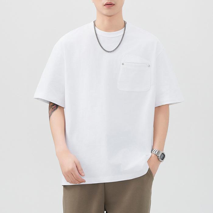 Summer Heavy 300g Retro Short-sleeved T-shirt for Men's National Loose Japanese Casual T-shirt