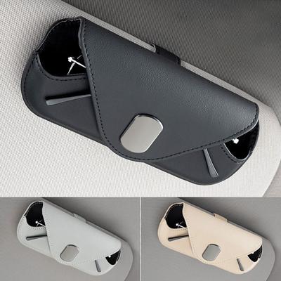 Clip-on Car Organizer Convenient Sun Visor Glasses Case Fashion Car Mounted Glasses Bag  Tickets