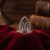 Gothic Castle Ring Retro Hollow for Men Women, Church Statement Punk Style Alloy Ring, Non Tarnish Carving Open Hypoallergenic Finger Jewelry