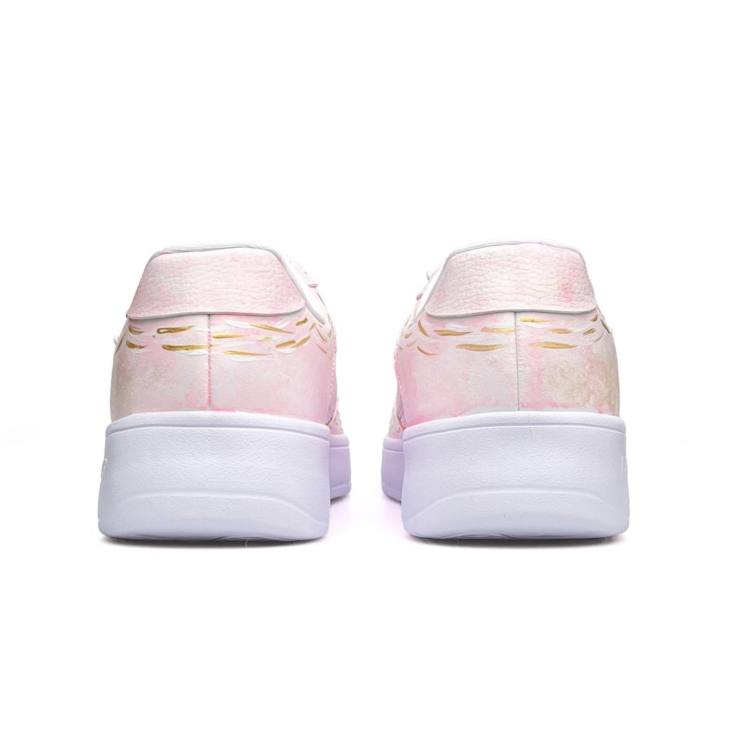 Li Ning Floating Boat Thermal Lightweight Breathable Slip Resistant Low top Skateboard Shoes Unisex White Pink AGCS419-1(Team920-BOX)