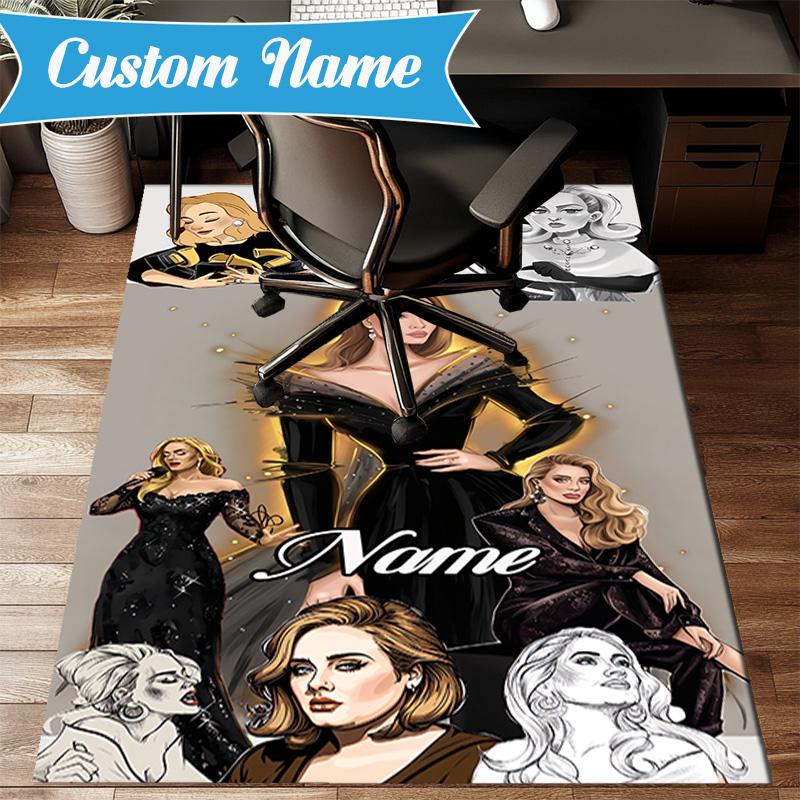Custom Name Vibes Music Adele Rug Game Carpet, Floor Mat for Bedroom Living Room Entryway Rug, Home Decor Idea Gift for Christmas birthday