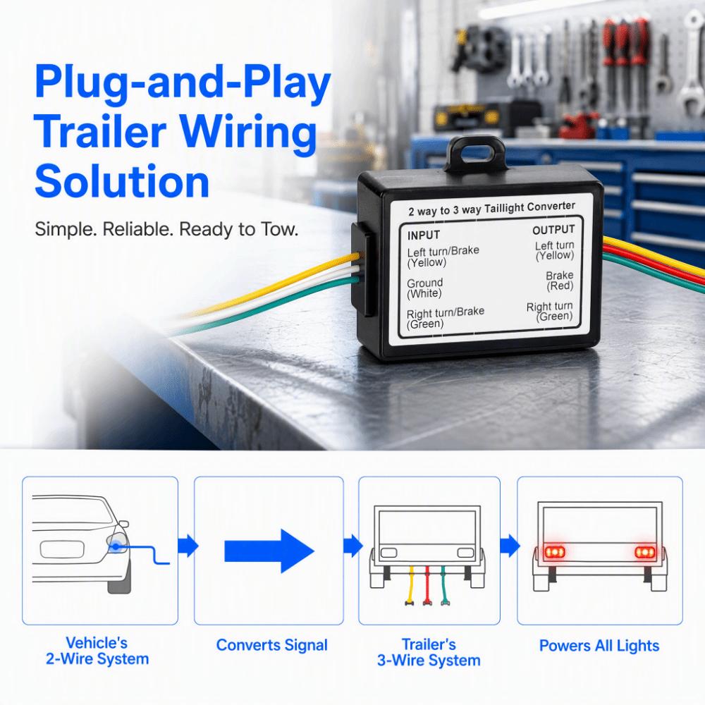 ABS Trailer Light Converter Durable Electrical Signal Converter Trailer Wiring Upgrade