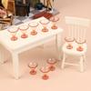 10 Stück 1/12 Puppenhaus Simulation Mini Hochfuß Champagnerglas Ornament Spielzeug Puppenhaus Miniatur Zubehör Dekoration Spielzeug