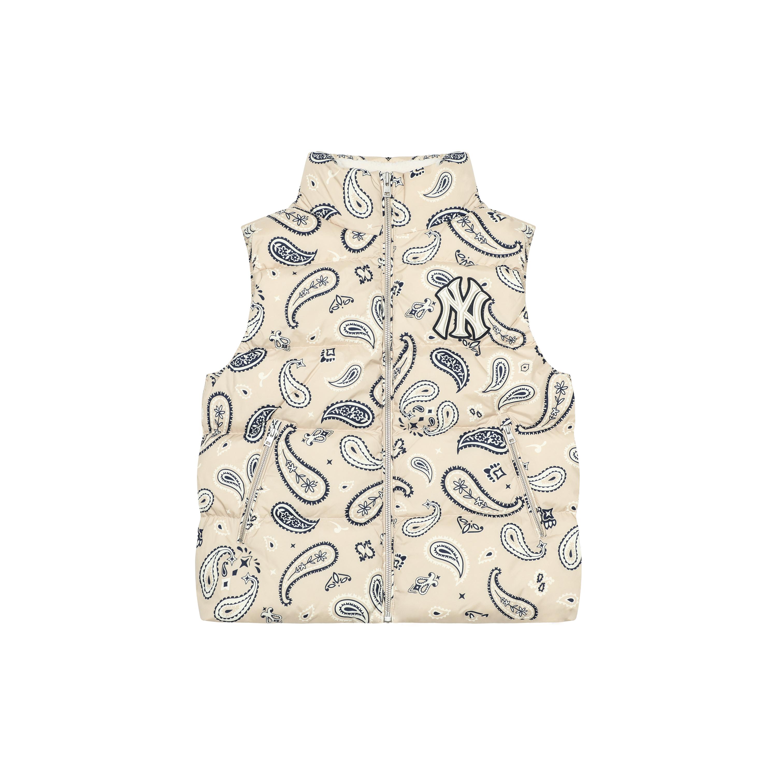 MLB New York Yankees Down Vests Unisex Beige Yellow Stand Collar Moderate Other 3ADVI0126-50BGS XL