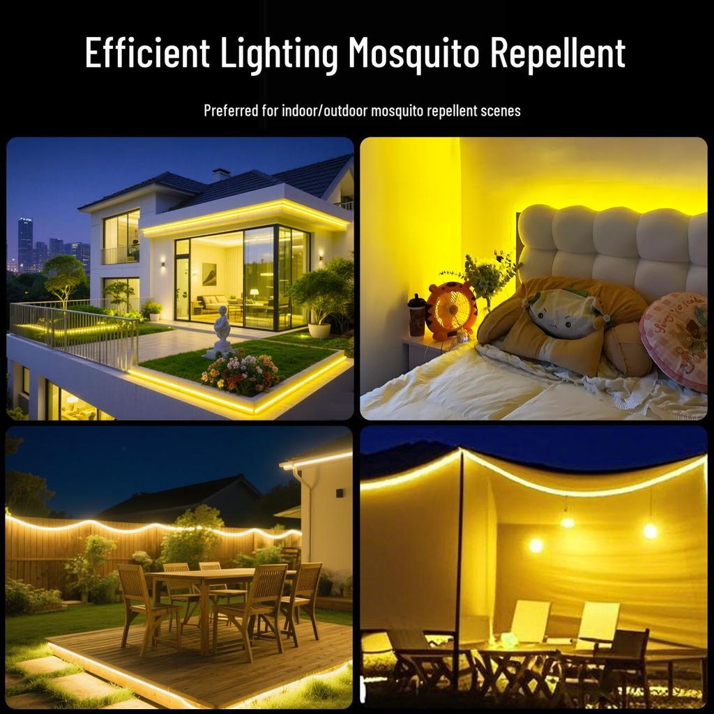 Solar LED Mosquito Repellent Waterproof Outdoor String Lights for Garden Camping Lawn