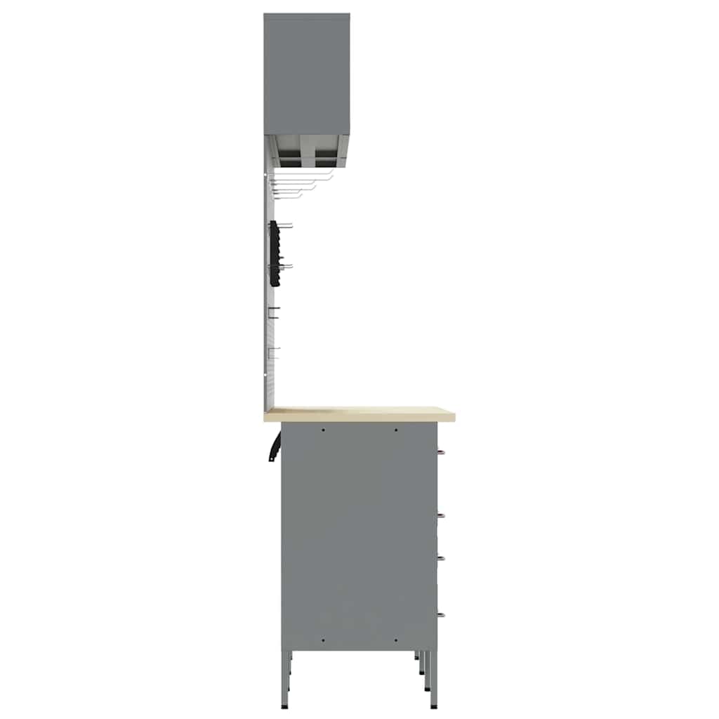 Workbench Cabinet Set with Drawers and Storage 8 pcs Red