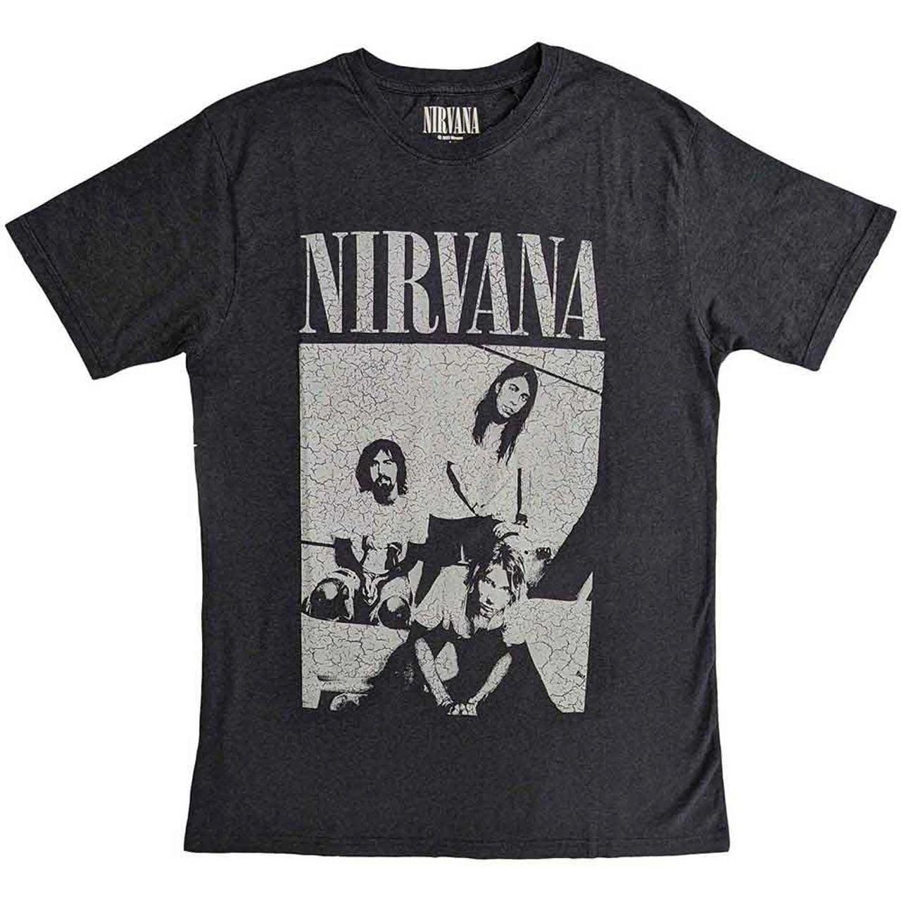 Nirvana T-Shirt Sitting Illustration Official Band Black S