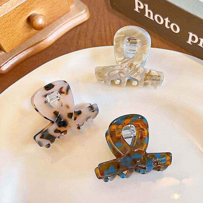 Wind-Acetic Acid Small Hair Clips, Female Forehead Bang Clips, Half-Tie Hair Claw Clips, Elegant Hair Clips, Headwear
