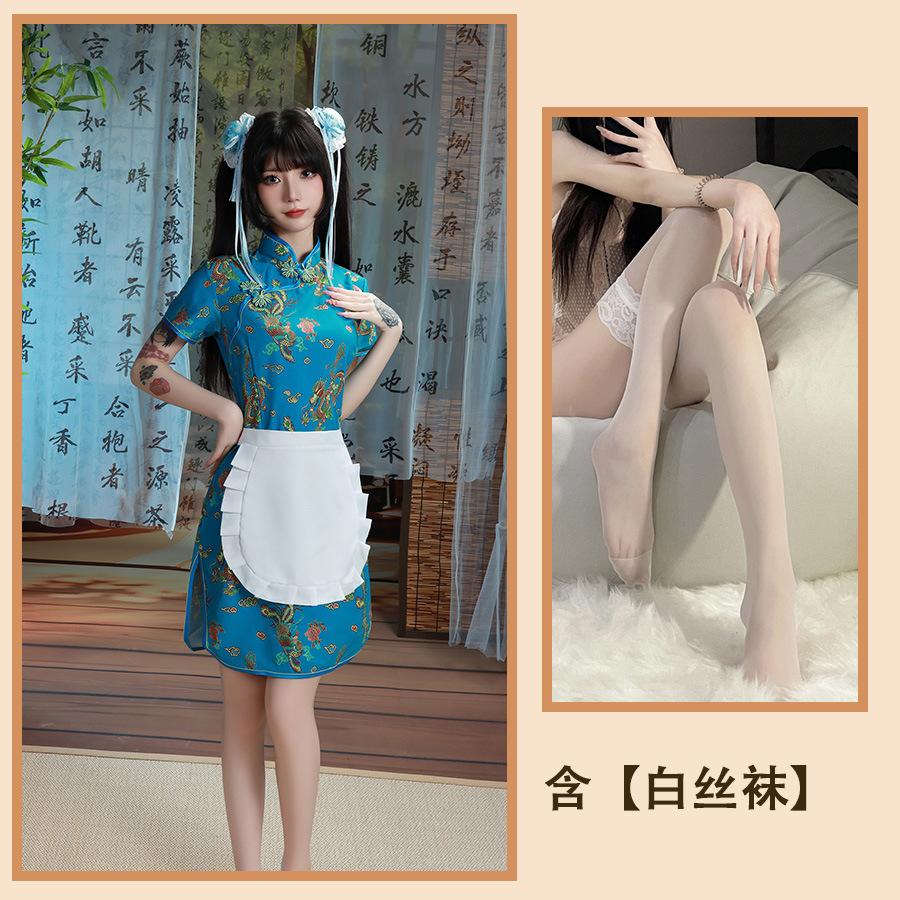 Sexy Underwear Chinese Lady Tight Cheongsam Passion Pure Desire Uniform Female Temptation Pure Desire Open Role Play