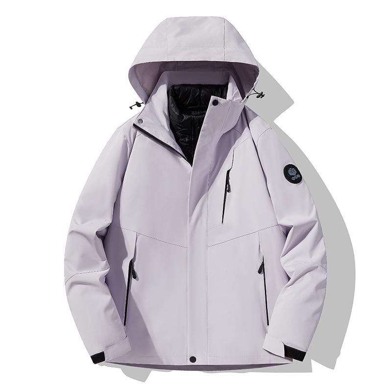 

New Autumn and Winter Outdoor Thickened Windproof Waterproof Jacket for Men and Women Down Warm Three-in-one or Two 5XL