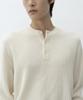 MUSINSA STANDARD [Victoria Wool] Minimal Ribbed Henley Neck Knit [Cream]