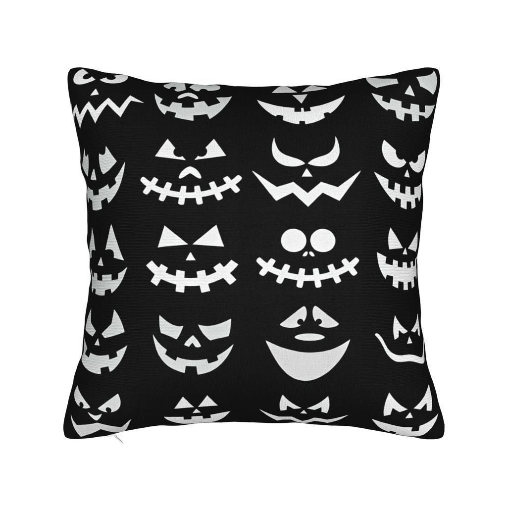 Pillow Case Halloween Pumpkin Striped Geometric Seamless Pattern Comfy Pillow Cover For Sofa Car Home Decor Funny Pillowcases