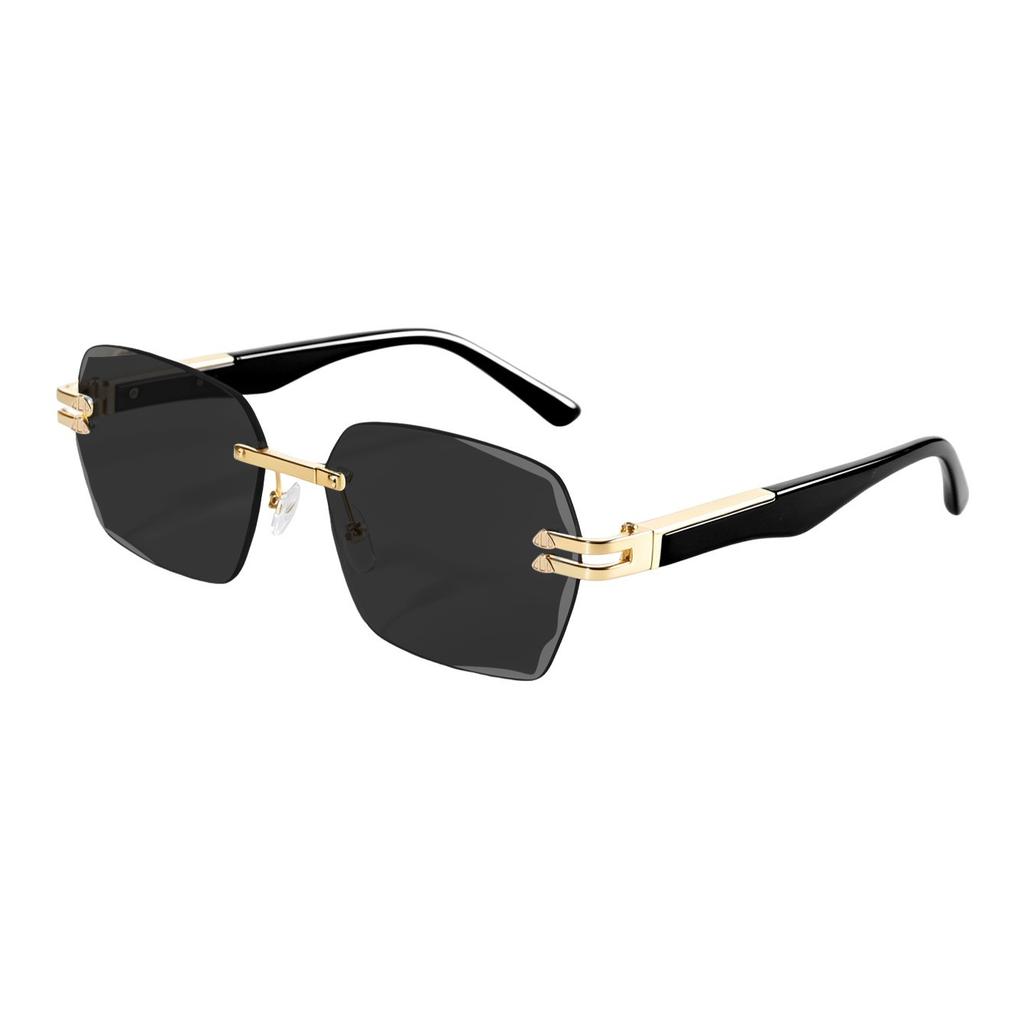 Men's and women's personalized frameless trimmed box sunglasses Internet celebrities trend versatile sunglasses UV protection