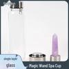 Hexagonal Prism Crystal Glass Water Cup with Magic Wand Spa Design - Custom Logo Option Available
