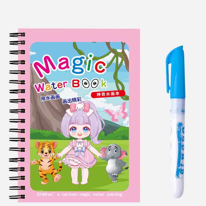 Magic Water Drawing Book Kids Reusable DIY Doodle Coloring Toy Mess-Free No Ink Needed Perfect for Toddlers Preschoolers