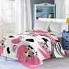 1 Flannel Blanket as a Holiday Gift, Cute Cow and Black Spot Design- Soft and Comfortable in Light Beige, Suitable for Home Use