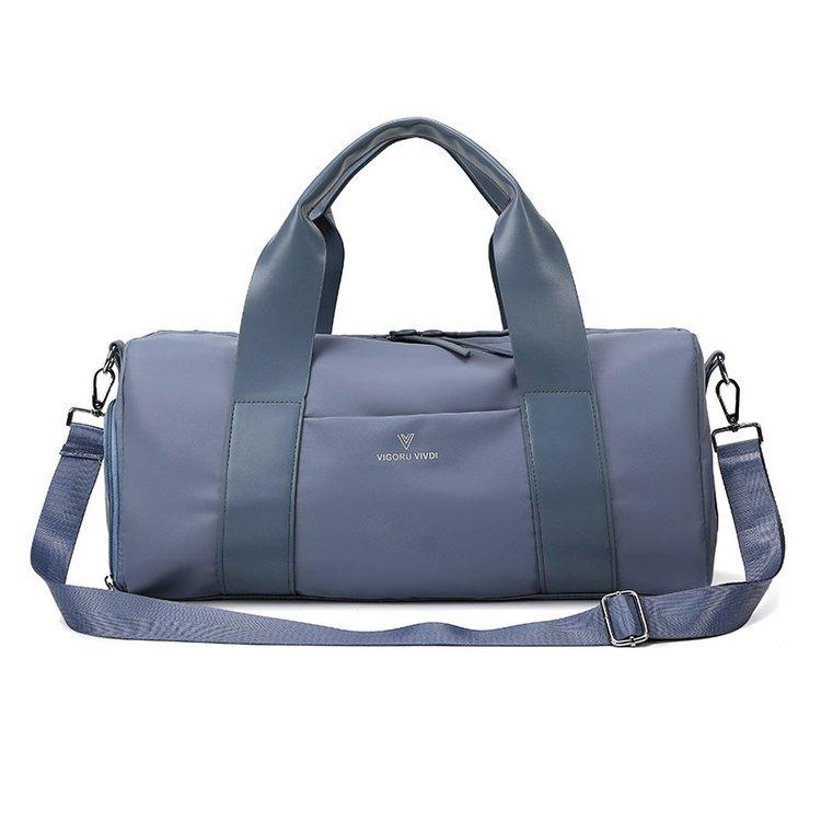 Dry and wet separation yoga fitness bag for women, cylindrical handbag for short trips, with separate shoe compartment, lightweight storage bag