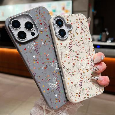 Odinis dėklas su nendrių vijoklio gėlių raštu iPhone 16 15 Pro 14 Plus 13 12 11 Pro Max Xs Max Xr 8 7 6 Plus, atsparus smūgiams, plonas, minkštas TPU viršelis
