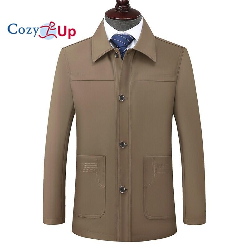 Mens Trench Coat Slim Fit Single Breasted Casual Long Jacket Lightweight Lapel Fall Windbreaker Overcoat