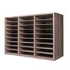 Wooden Literature Organizer 27 Compartments Removable Shelves Black-Grey
