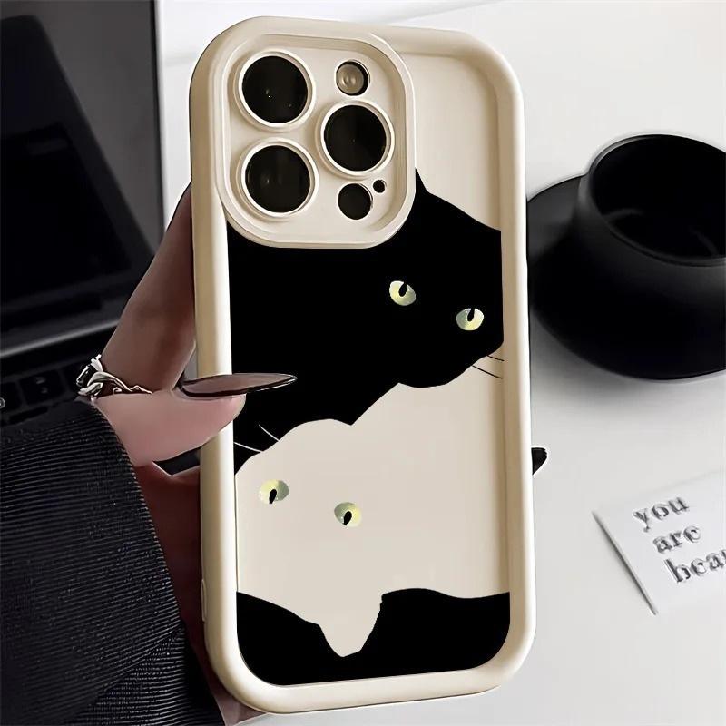 Fun Black Cat for iPhone15ProMax Mobile Phone Case Apple 14 Matte 13 Cute 12 Advanced Sense 11 Trendy
