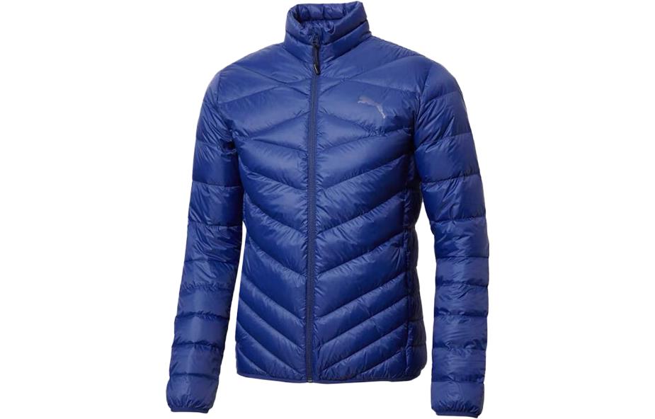 PUMA Down Jackets Men s Blue Stand Collar Moderate Quilted Down Jacket 594590-16 M
