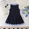 Girls' Dress Summer Dress Korean Princess Dress College Style Dress Children's Polo Collar Vest Dress