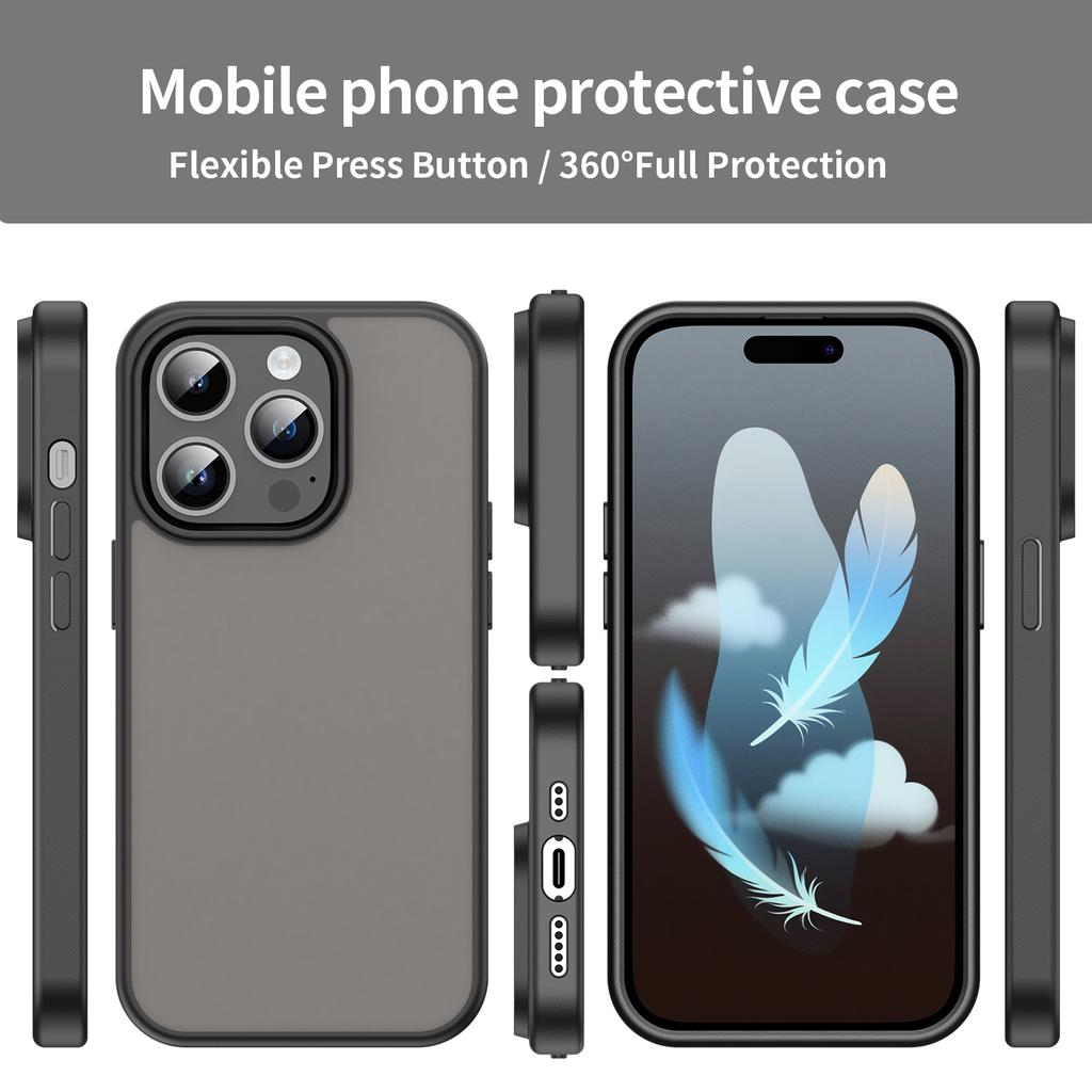 For iPhone 14 Pro Case Skin Touch Matte Anti Drop TPU PC Phone Back Cover