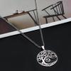 New Nordic Style Round Hollow Tree of Life Necklace Fashion Accessories for Men and Women