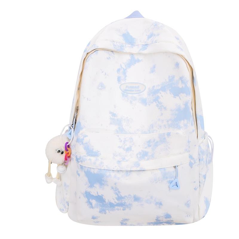 

Женский школьный рюкзак с принтом, студенческий рюкзак с принтом тай-дай, рюкзак большой емкости для младших классов средней школы синий