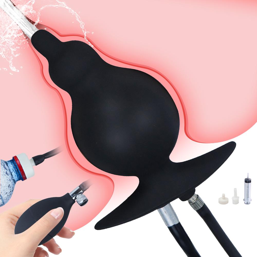 Anal Expander Water Spray Inflatable Anal Plug Anal Enema Cleaner Rear Court Pull Bead Anal Plug Adult Game Alternative Sex