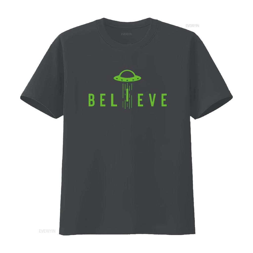 Alien Lover S Kids UFO Abduction Believe T Shirt Vintage Washed Streetwear Top For Everyday Wear Slightly Homme Soft