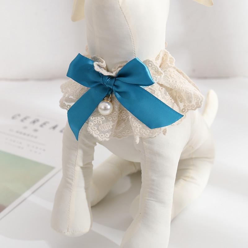 Pink Veil Pet Dog Collars Pearl Bow Tie Animal Party Small Medium Puppy Neck Wear Fancy Ribbon Costume Item Cat Neck Accessories