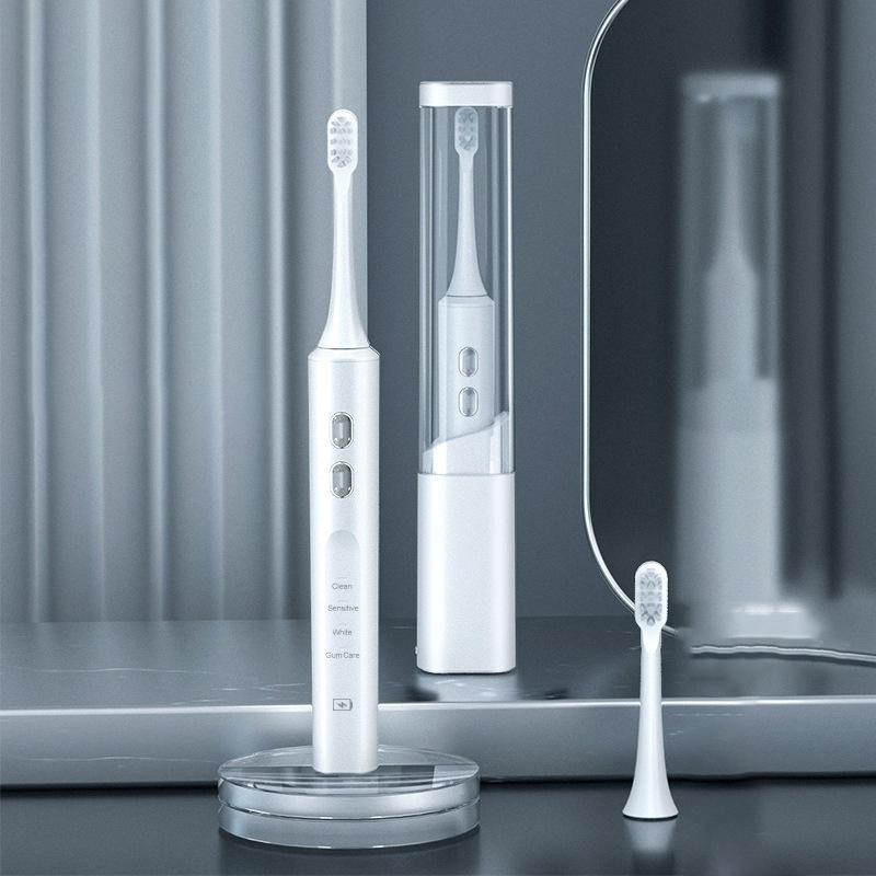 Brosse à dents électrique sonique à ultrasons avec désinfection UV Chargement par induction pour adultes Brosses à dents électroniques 2 têtes de brosse