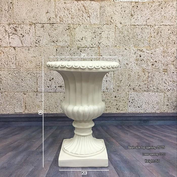 Wedding Gold Roman Column Flower Stand – European Stripe Trophy Fiberglass Décor